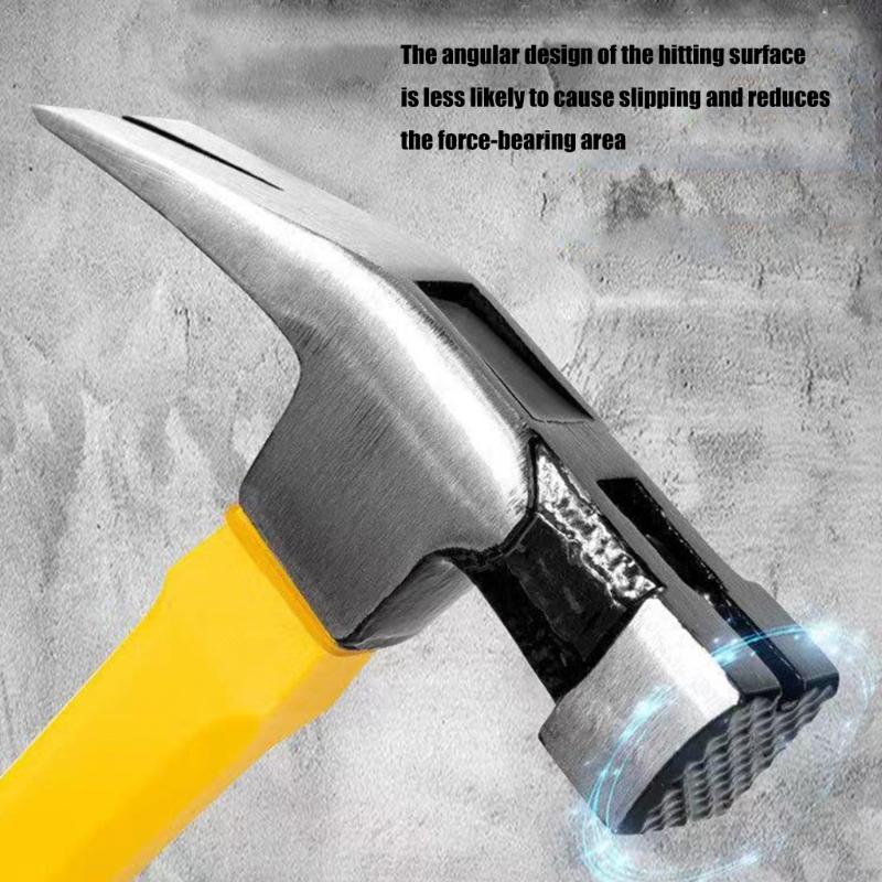 Magnetic Head Claw Hammer With Antislip Shock Absorbing Handle For Nail Driving Demolitions And Woodworking Projects