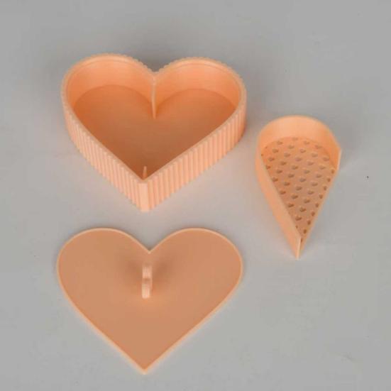 Heart-shaped Corn Starch Tapper Box Leak-Proof Powder Container Anti-Stick Dusting Tool for Polymer Clay
