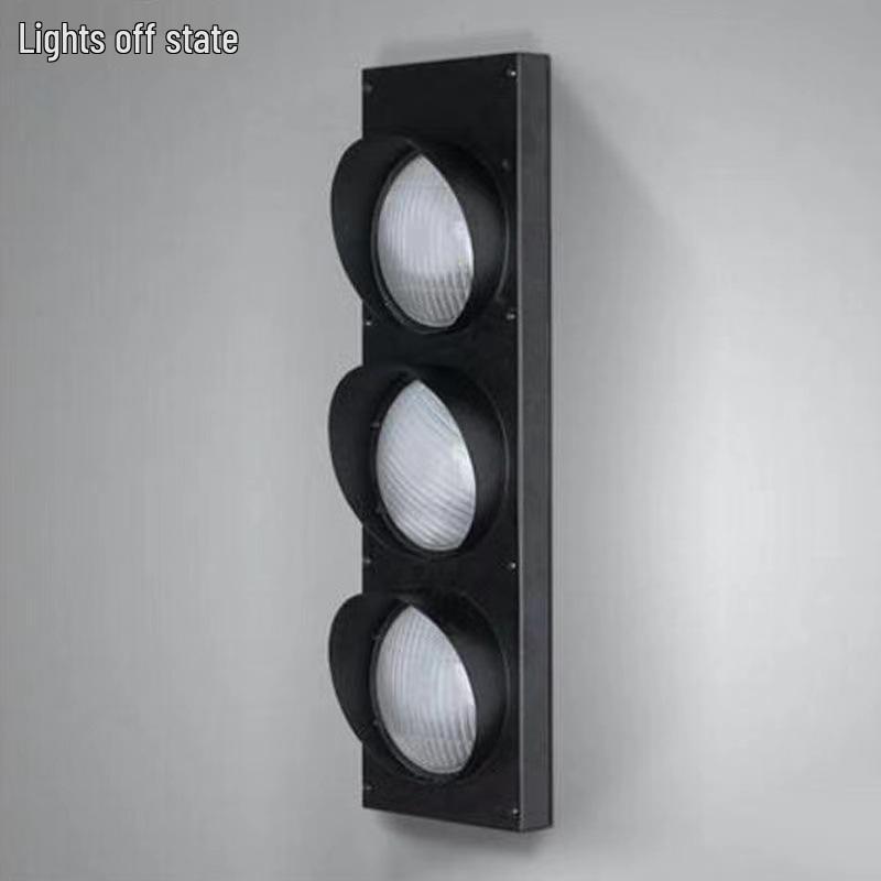 Industrial Retro LED Traffic Light Wall Lamp for Bar or Gallery Decor