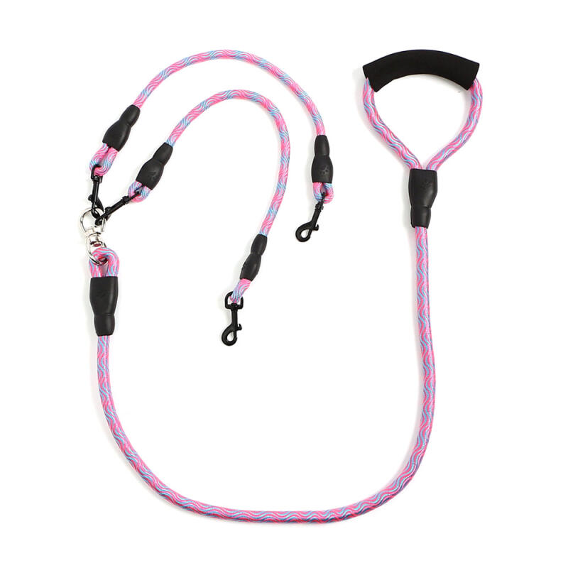 Twin Dog Double Leash (1.5M/Pink Blue)