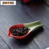 Yixing Zisha Handmade Two-tone Tea Scoop Elegant Chahe Shovel Household Awakening Tea Ladle Flower Tea Drinkware Ornaments Craft