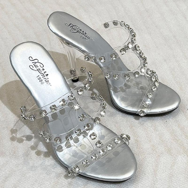 Sandale cu toc sexy de damă, cu toc la modă înaltă de 11 cm, pantofi pentru fete, cu toc înalt, pantofi din piele lăcuită, sandale cu toc de cristal