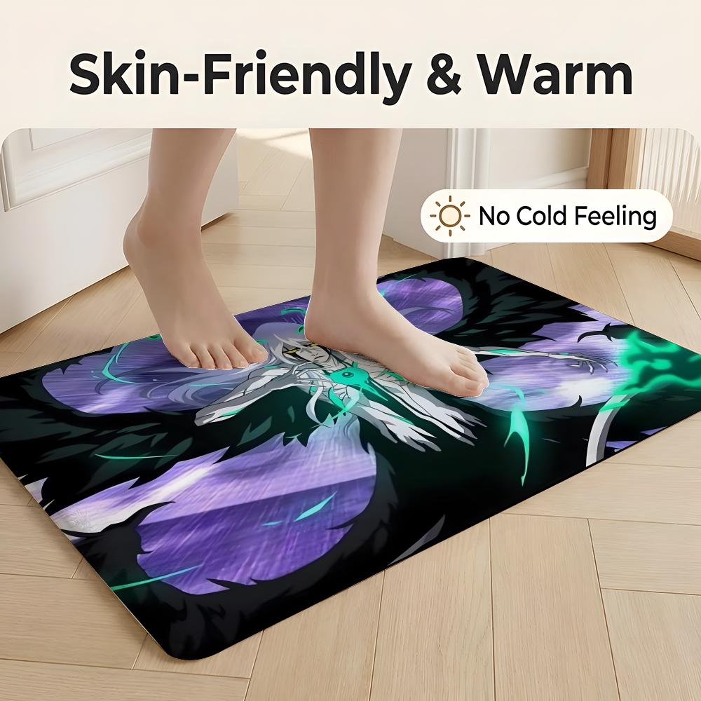 Fußmatte Weicher Flanellteppich Rutschfeste Saugfähige Matte für Badezimmer Schlafzimmer Heimdekoration Anime B Bleach