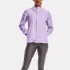 Under Armour Solid Color Logo Print Zip-Up Hooded Jacket Women Outerwear Nebula-Purple 1374645-515
