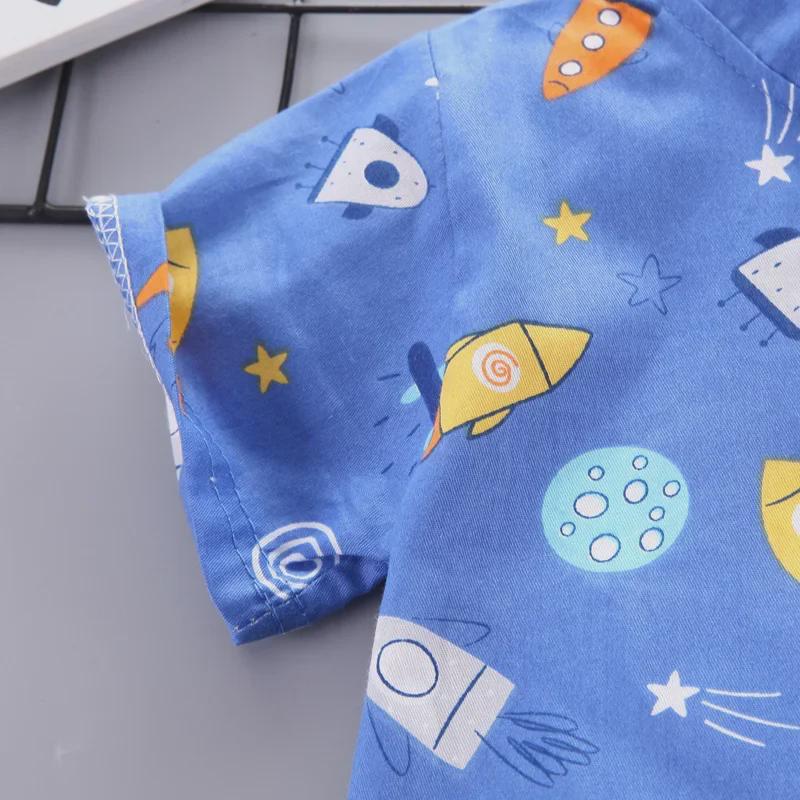 Sommerliches zweiteiliges Freizeit-Set für Jungen, Hemd und Shorts für Babys und Kleinkinder