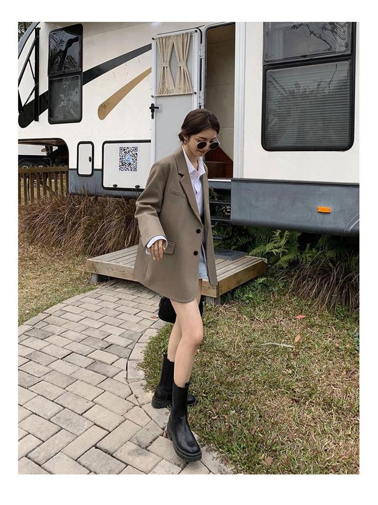Spring Petite Slimming Blazer - Women's Korean Style Loose Fit Small Suit