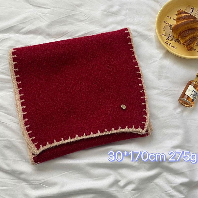 Christmas Series New Red Atmosphere Scarf Collection Women's Winter Wind Advanced Autumn and Winter Warm Scarf
