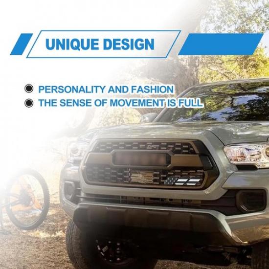 For Toyota 4Runner Accessories Tri-color US Flag Front Grille Cover Badge Emblem