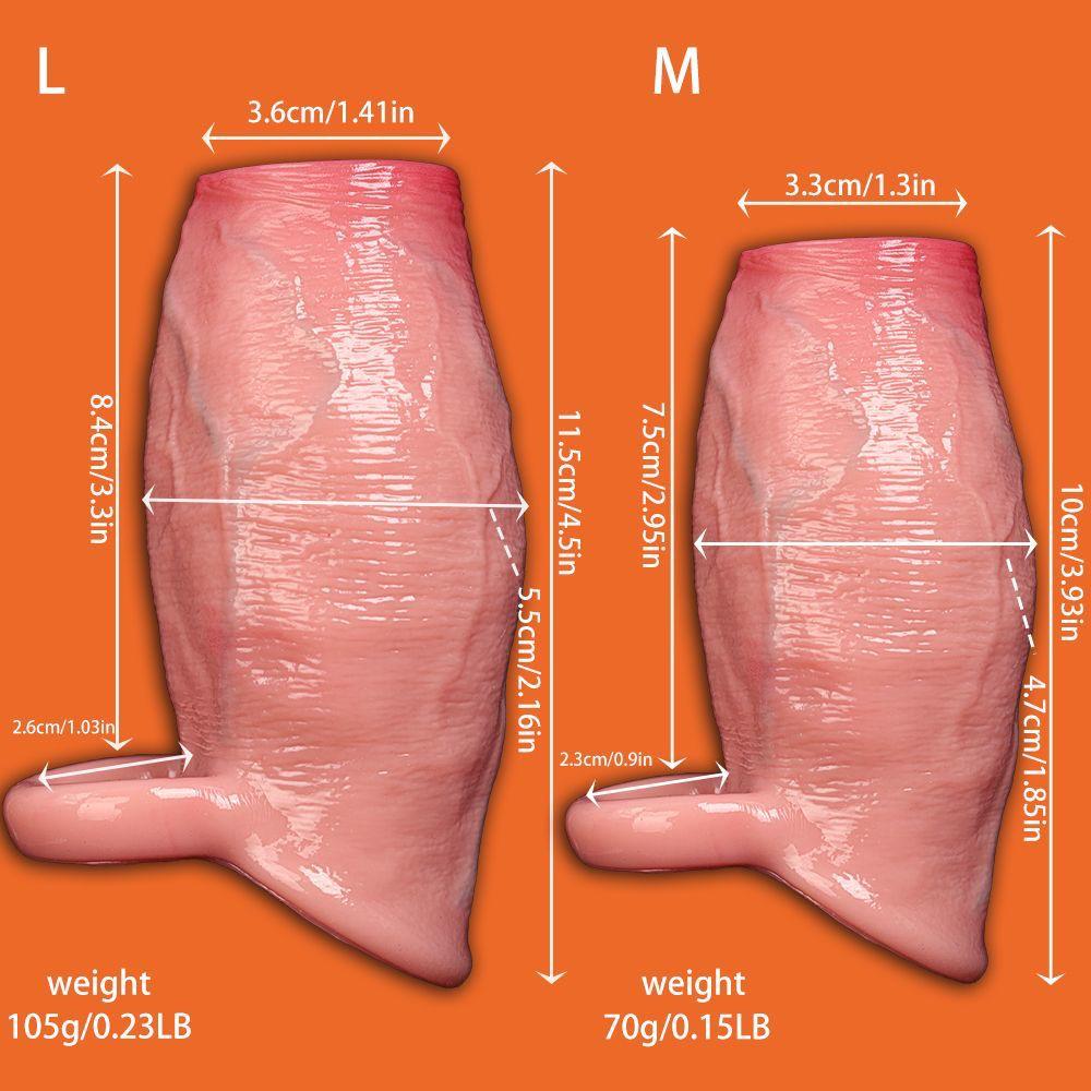Men's Silicone Wearable Wolf Tooth Sheath for Penis Enlargement and Thickening