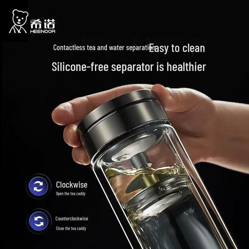 ZhiShi Double-Layer Glass Tea Infuser Bottle