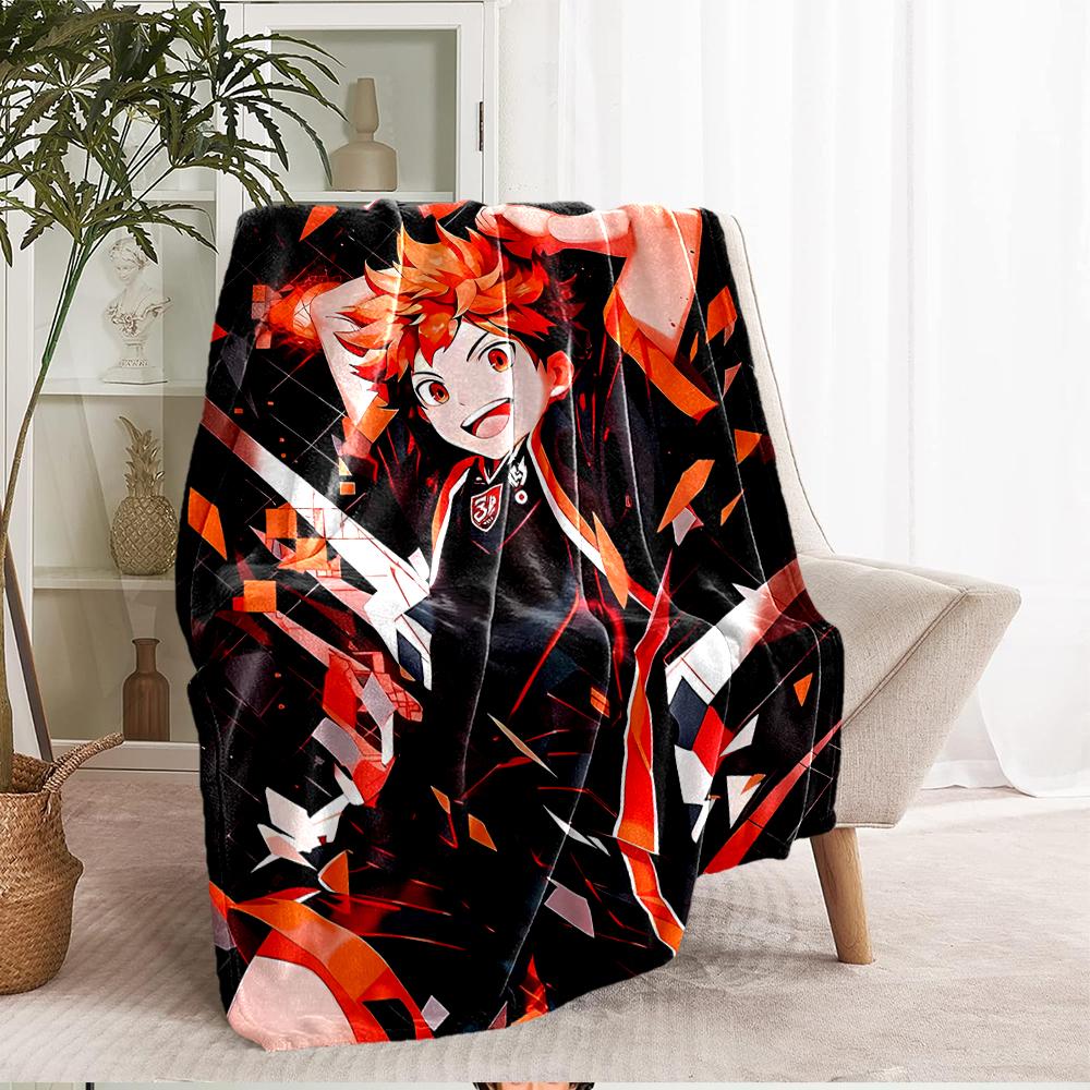 Haikyu Theme Printed Blanket - Perfect for Couch, Bed, Travel & Outdoor Use | Machine Washable, Cozy & Durable.