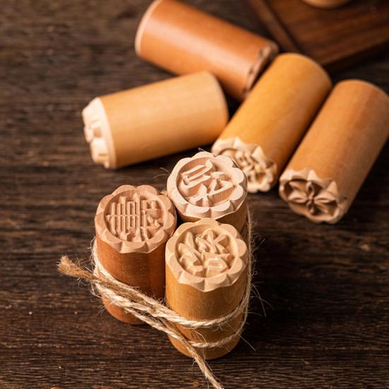Tampon à biscuits réutilisable en bois pour décoration de gâteaux chinois
