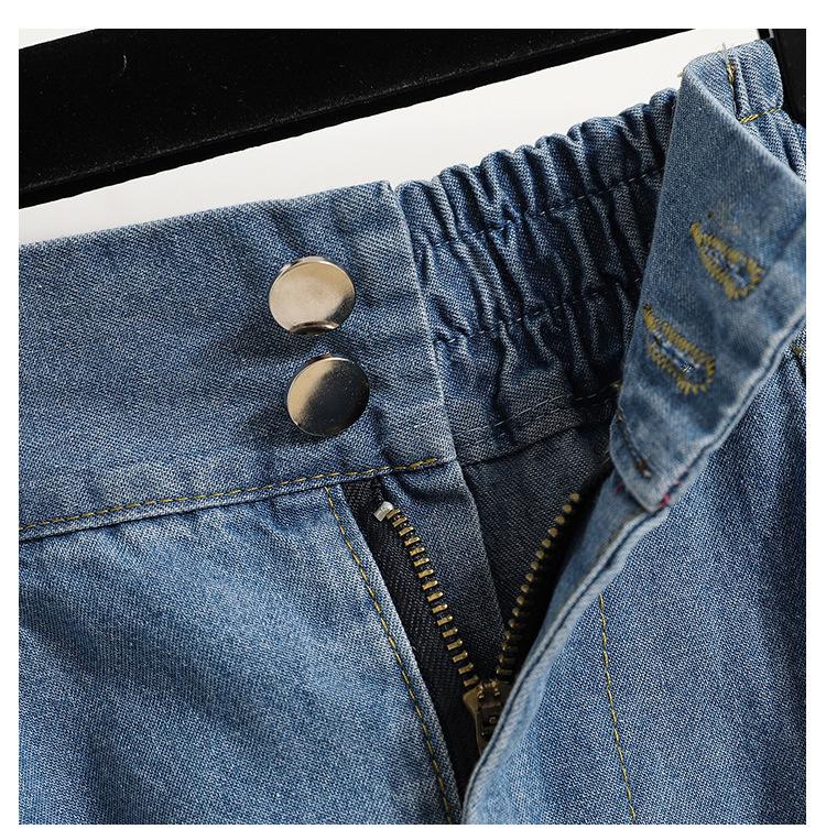 Gonne Jeans Larghe da Donna Primavera Moda Coreana Lunghezza Media Casual Vita Alta