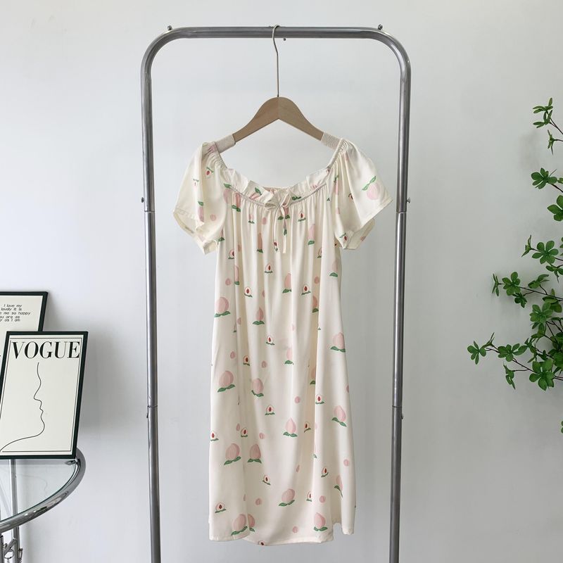 2025 New Arrival Nightdress Summer Floral Pajamas Loose Short Sleeve Thin Girl's Dress Special Offer Female Summer Home Wear