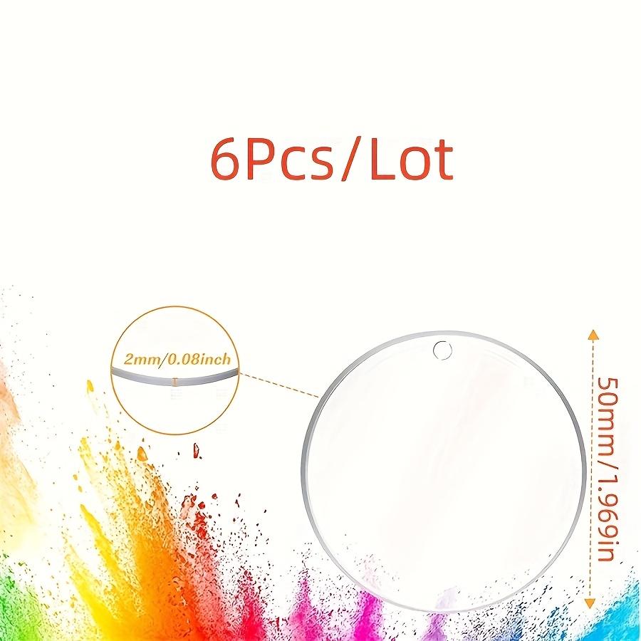6/20Pcs/Lot Acrylic Clear Circle Discs Keychain Set with Leather Tassel Pendant Jump Rings for Vinyl Kit DIY Keychain Vinyl Crafting
