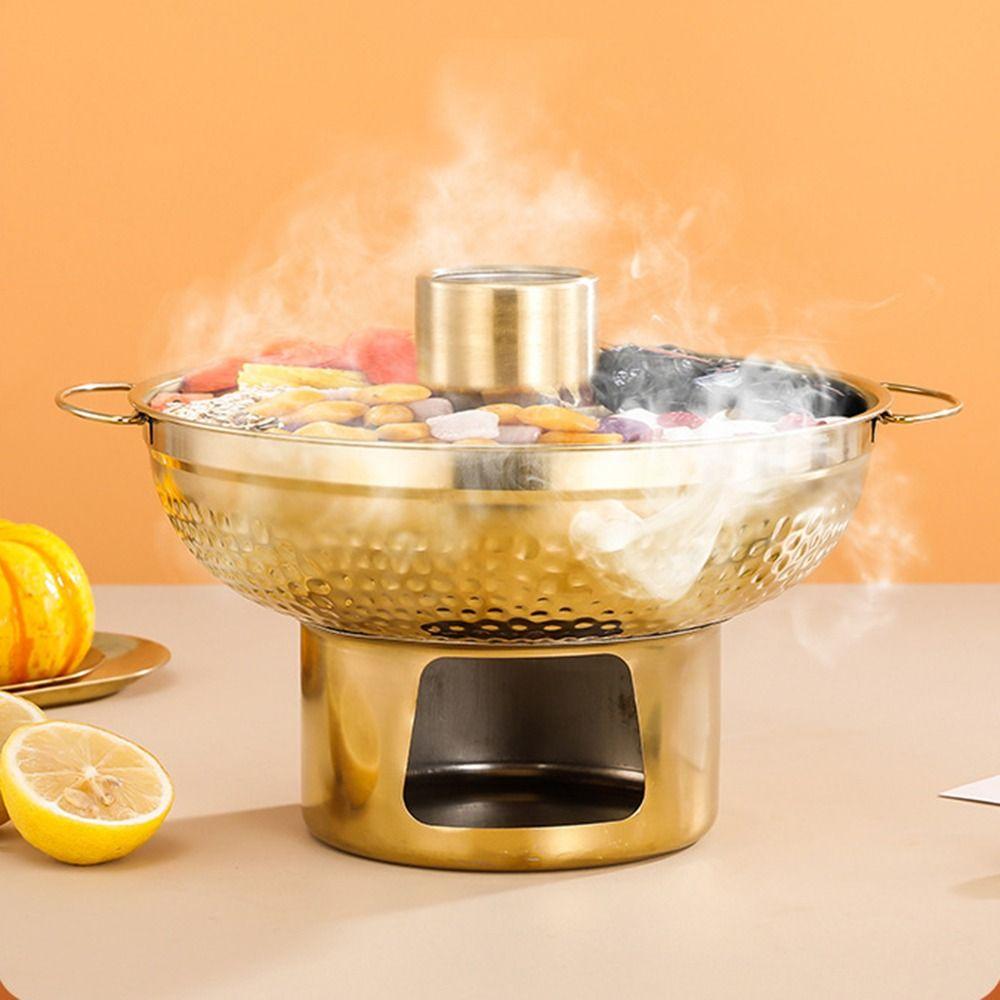 20/22cm Stainless Steel Hot Pot Fast Heating Double Ears Hot Pot Portable Dessert Holder  Outdoor