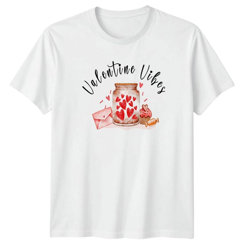 Valentine Vibes Hearts Jar Unisexs TShirt Unisexs Tee Graphic Unisex Top S