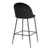 Lausanne Bar Stool In Black Velvet, Black.
