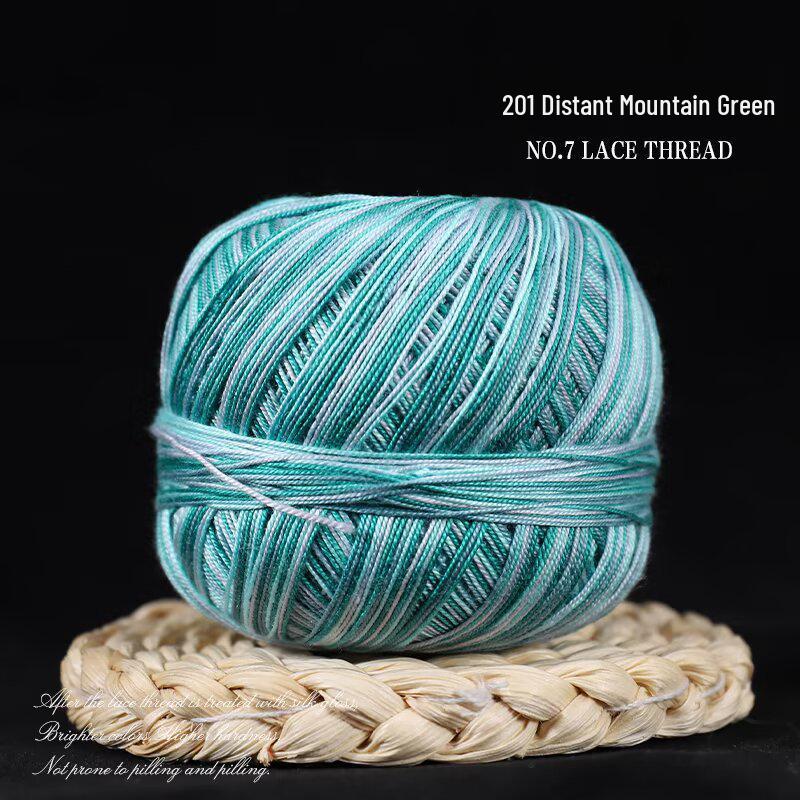 No. 7 Pure Cotton Silk Lace Yarn – Hand-Knitted, Strong Twist, Soft Half-Sleeve Crochet Yarn