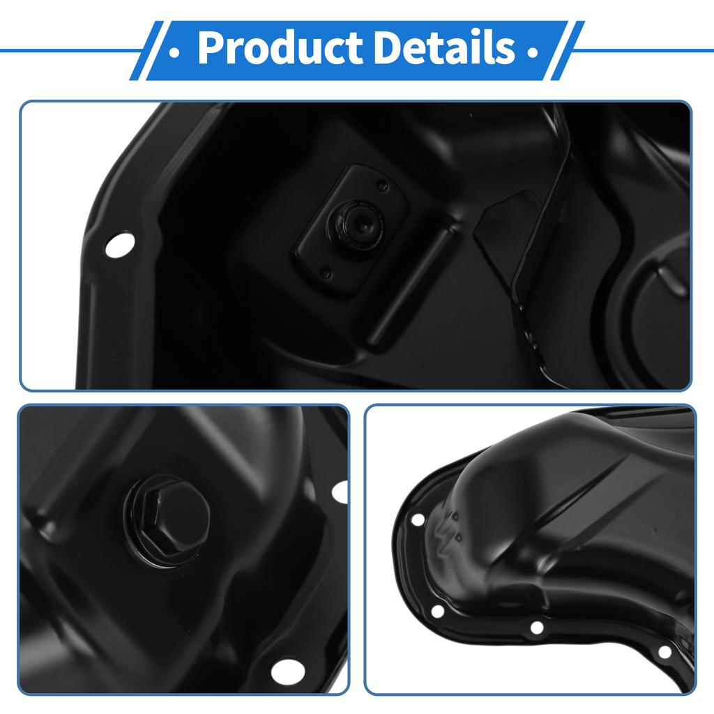 X Autohaux 1 Pc No.1210231101 Engine Oil Pan for Toyota Highlander 2017-2019 Steel Black