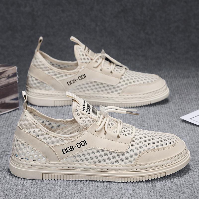Mesh Large Mesh Breathable Comfortable Sports Low-top Men's Shoes Summer New Flat Daily Work Casual Board Shoes