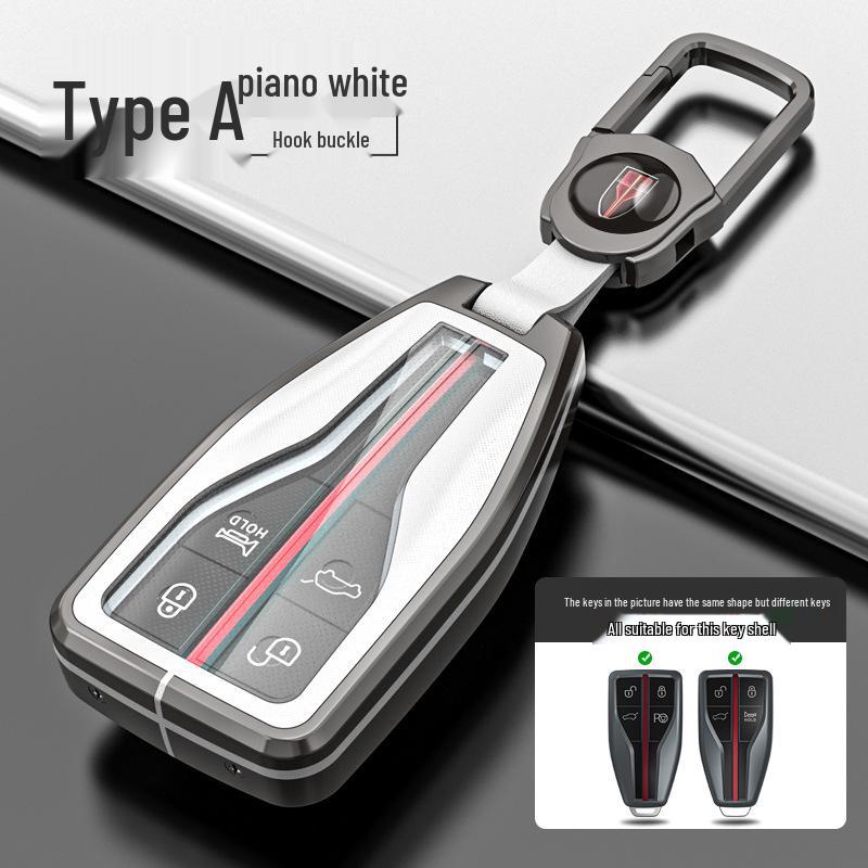 Premium Metal Key Case for Hongqi H5, H7, HS5, HS7 - Luxury Car Remote Holder with Buckle