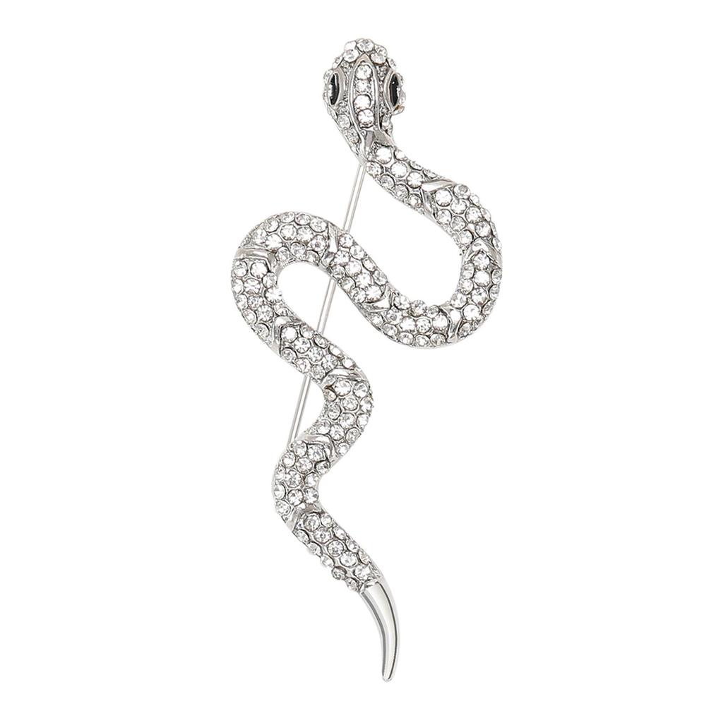 Exquisite Snake Rhinestone Brooch: Japanese-Korean Fashion Alloy Animal Pin for Coats & Outerwear