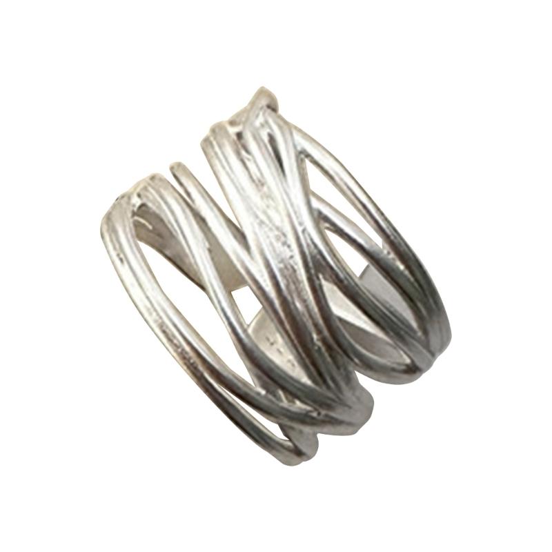 Unique Interlock Designed Rings Sophisticated Twisted Detailed Rings Crossovers Rings for Dates Accessorizing 1