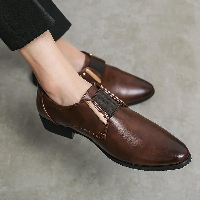Spring Black luxury shoes Men's designer  Brown leather shoes for men Comfortable Casual shoe Dress loafers shoes man