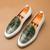Fashion New Designer Men's Pointed Tassels Wedding Shoes Male Slip on Mixed Color Loafers Formal Dress Footwear Zapatos Hombre