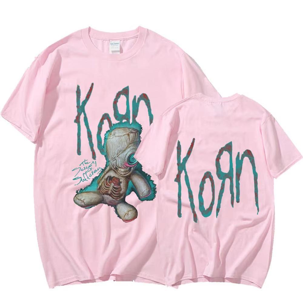 Korn Issues Rock Band Music Album T Shirt Men's Vintage Metal Gothic Oversized T-shirt Streetwear Summer Short Sleeve T Shirts