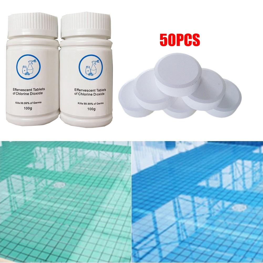 Clean Cleaning Tablet 50pcs Multifunctional White Chlorine Hot Tub Spa