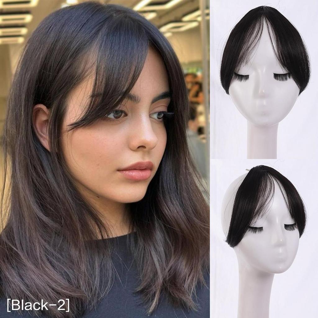 Black Blonde Red Grey Women's Synthetic Middle-Part Bangs Wig Natural Eight Side Bangs 5 Inch Black Brown Daily Wear Natural Fluffy