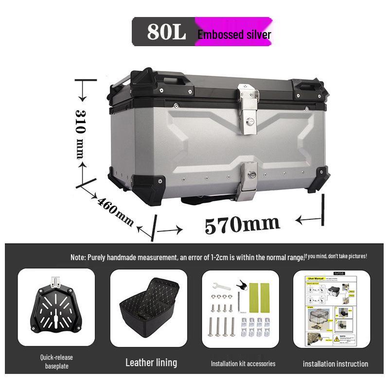 Quick-Release Waterproof Motorcycle Aluminum Tail & Side Boxes (28L-100L)