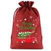 8pcs Christmas Linen Drawstring Bags for Children Christmas Apple Bags Christmas Eve Drawstring Gift Bags