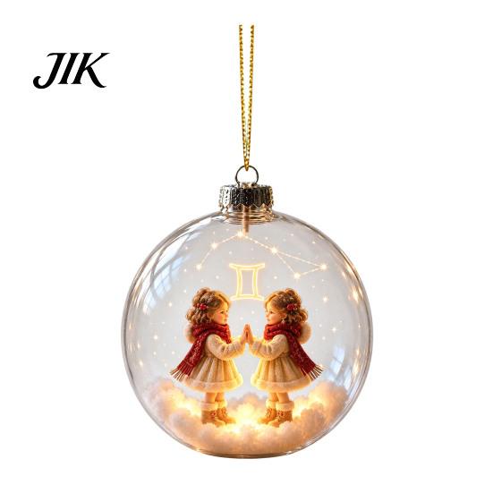 Unique Christmas Tree Ornaments Zodiac Ornament, Twelve Sign Hanging Decoration, 2D Acrylic Durable Decor Horoscope Pendant for Xmas Tree, Holiday