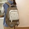 Student Schoolbag Color Contrast Backpack Women's Large Capacity Backpack with Coin Purse