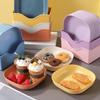 10Pcs Set Reusable Fruit & Dessert Plates - Washable, Multifunctional Snack Dishes With Built-In Base For Bones & Candy