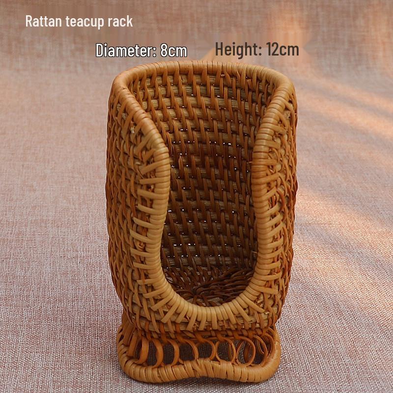 Vietnam Rattan Pen Holder Tea Set: Bamboo Tea Clip, Spoon, Needle, Pu'er Tea Accessories Storage.