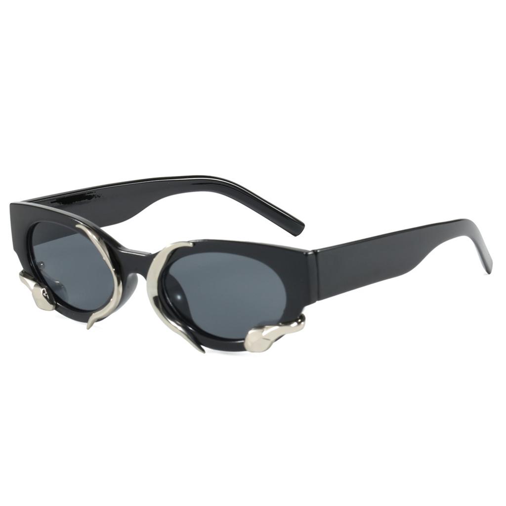Metal Hinge Year of The Snake Limited Sunglasses Retro Spice Bar Technology Sense Concave Shape Sunglasses Tide Girl Glasses.