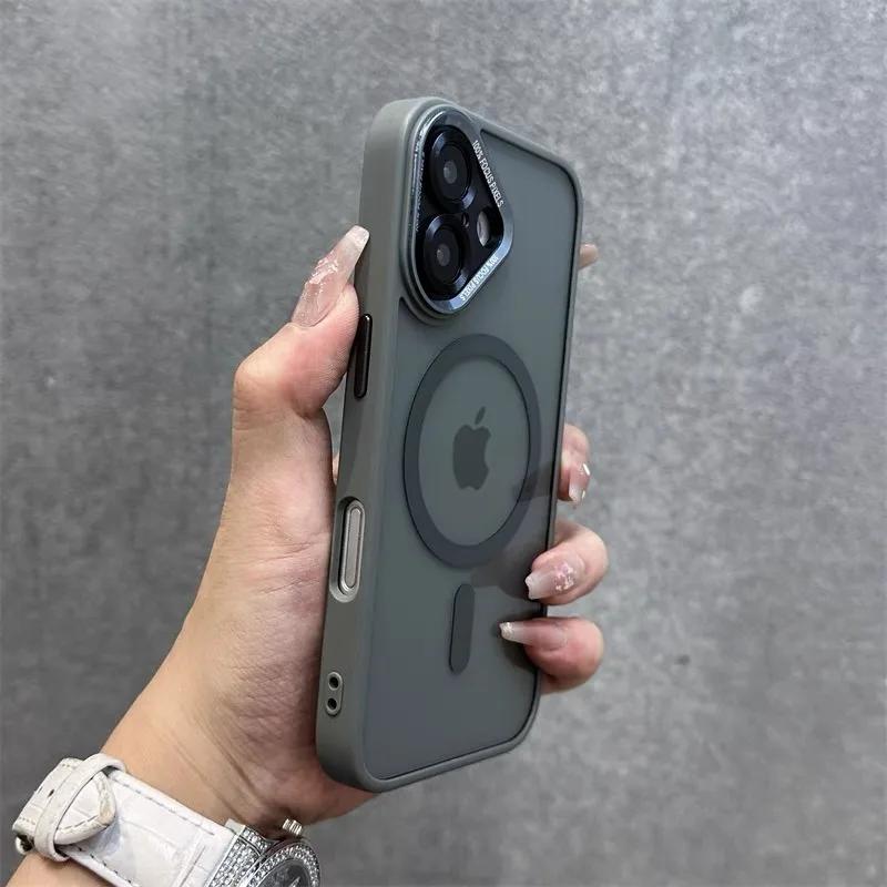 Metal Lens Shockproof Armor For Magsafe Magnetic Phone Case For IPhone 11 15 14 Plus 13 12 16 17Pro Max Wireless Charging Cover