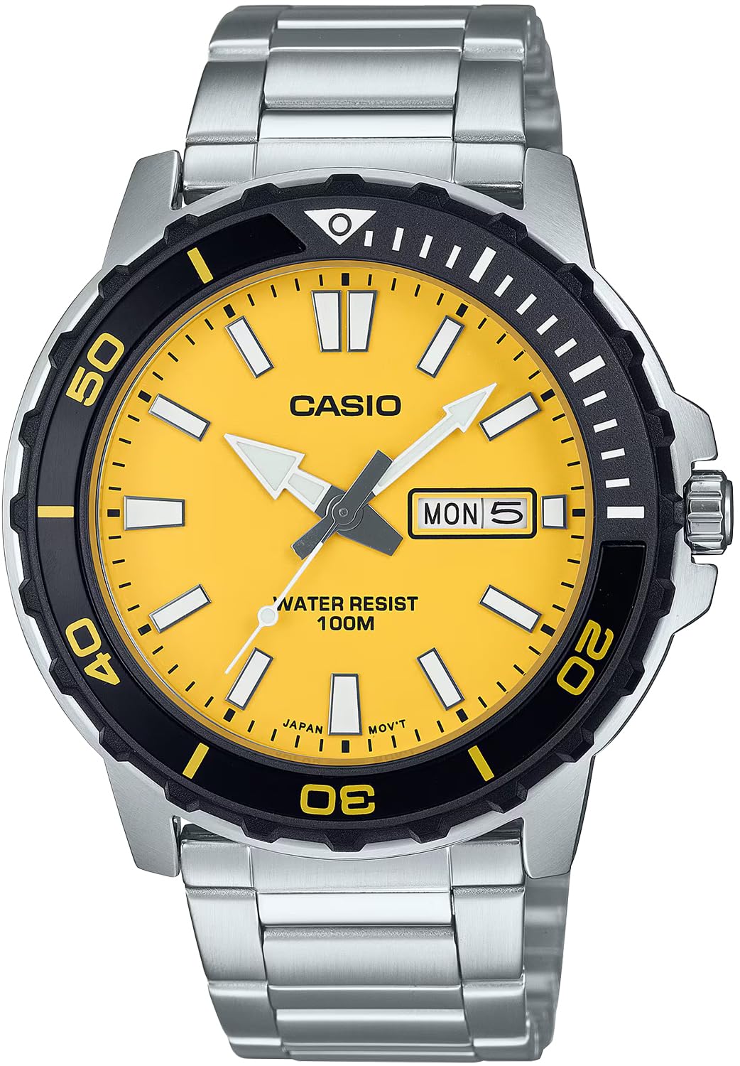 Casio Standard Quartz Watch MTD-125D-9AV Men s Yellow 10 ATM Water Resistant
