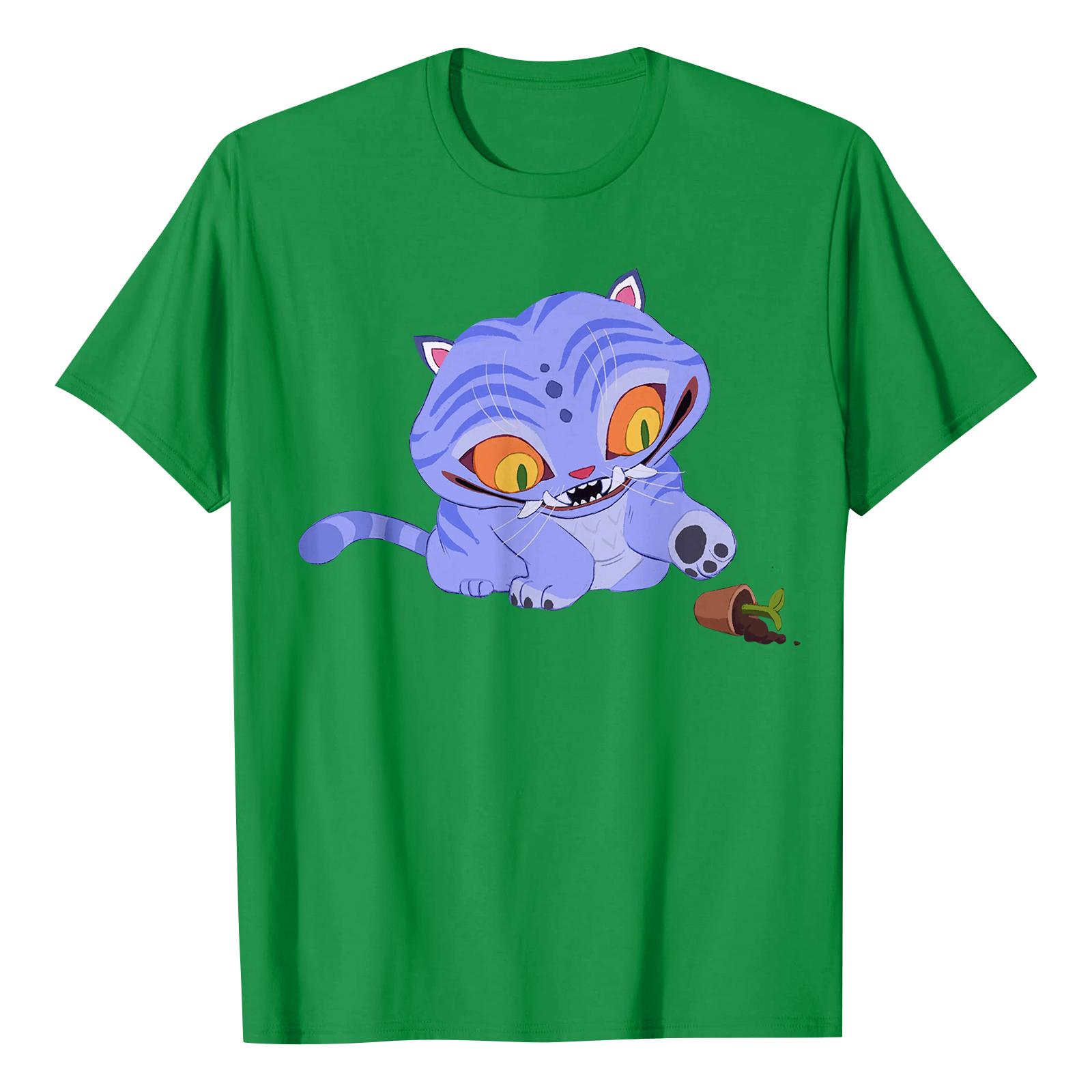 

Модная рабочая одежда с коротким рукавом и круглым вырезом, принтованные топы для женщин, летние топы S