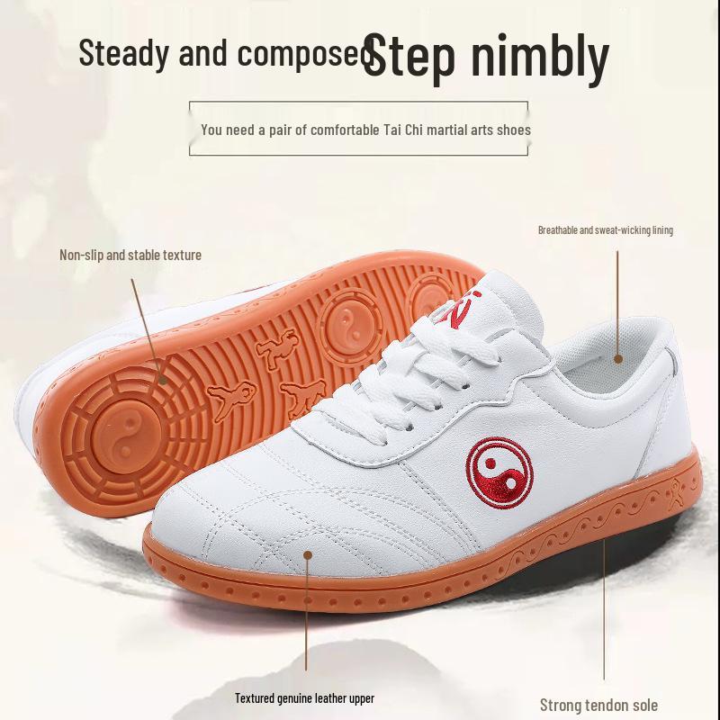 

Men s Genuine Leather Tai Chi Kung Fu Soft Sole Sneakers 44