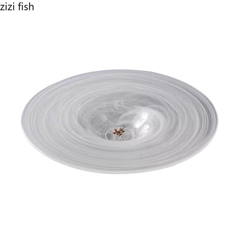 Simplicity Glass Dinner Plate Transparent Dim Sum Plate Pasta Salad Plate Thick Soup Plates Molecular Cuisine Creative Tableware