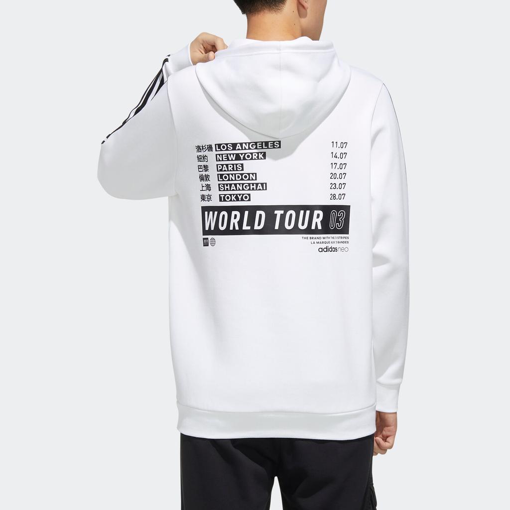 Adidas Neo Sport Pullover Hoodie with Long Sleeves Men Tops White FU1041