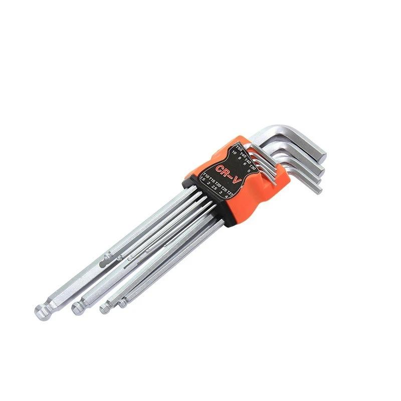 9PCS Double-End L Type Screwdriver Hex Allen Key Torx Wrench Set Screwdriver Bits Star Spanner Key Hand  Repair Tools