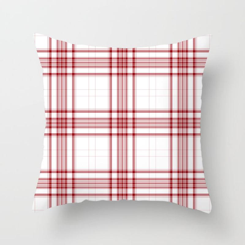 Scottish Red Plaid Pillowcase Home Sofa Pillow Cushion Cover