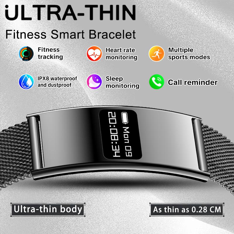 New Men Women Smart Bracelet Sports Fitness Tracker IPX8 Waterproof Smart Band Heart Rate Sleep Smartwatch For iOS Android