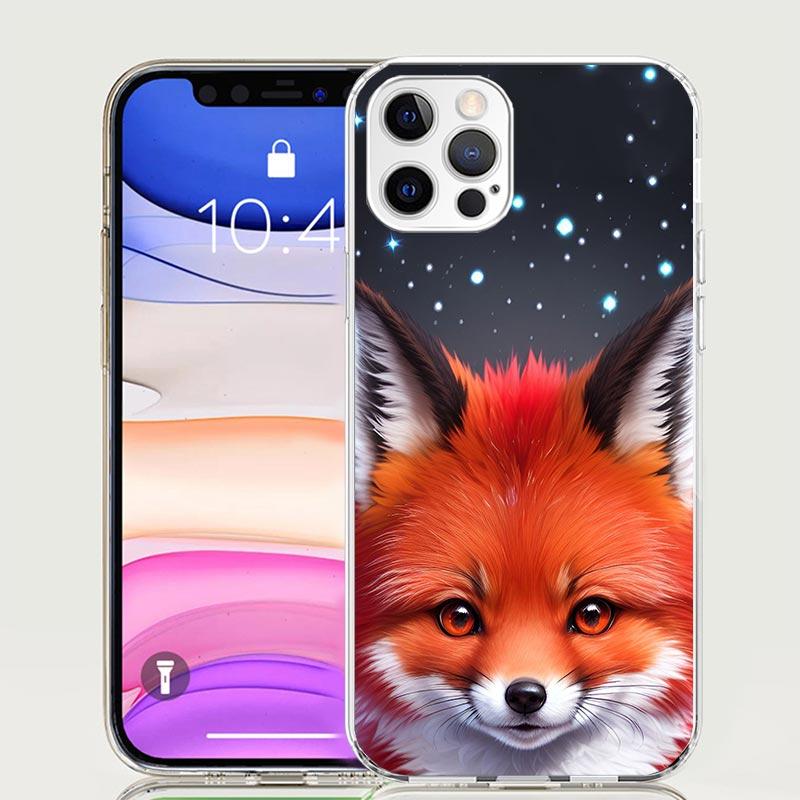 Animal Fox Phone Case For iPhone 17 Air 16 15 Plus 11 14 Pro Max 13 Mini 12 7 8 + SE Pattern Art Customized Cover 17 Air 16 15 P